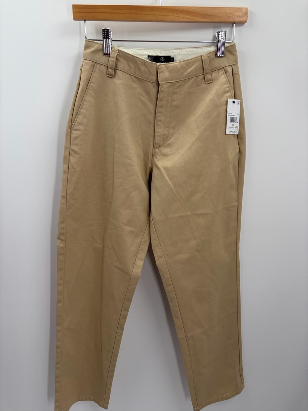 NWT Volcom So Chickie Size 24 High Rise Chino Pants Khaki Womens Work